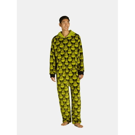 Dr. Seuss Men's Grinch Superminky Pajamas Union Suit, Sizes S-XL