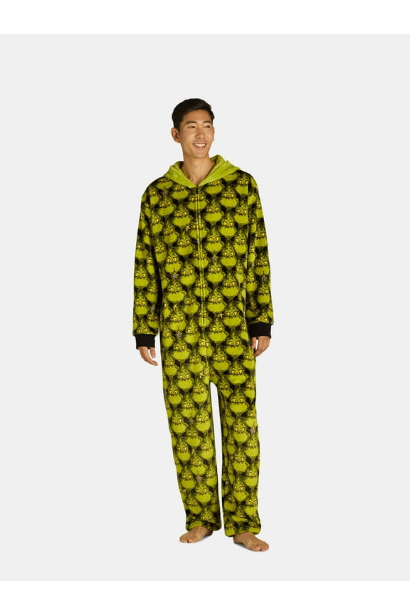 Men's Grinch Superminky Pajamas Union Suit, Sizes S-XL