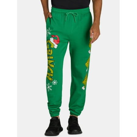 Dr. Seuss Men's & Men's Big & Tall Grinch Heads Graphic Joggers, 31.5” Inseam, Sizes XS-3XL
