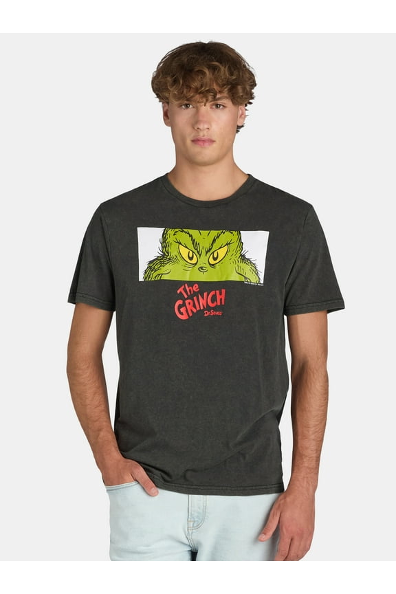 Men's and Big Men's Grinch Eyes Graphic Tee, Sizes S-3XL