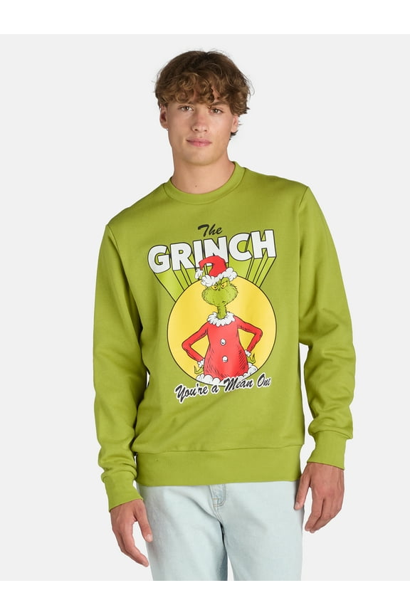 Men's and Big Men's Grinch Retro Graphic Sweatshirt, Sizes S-3XL