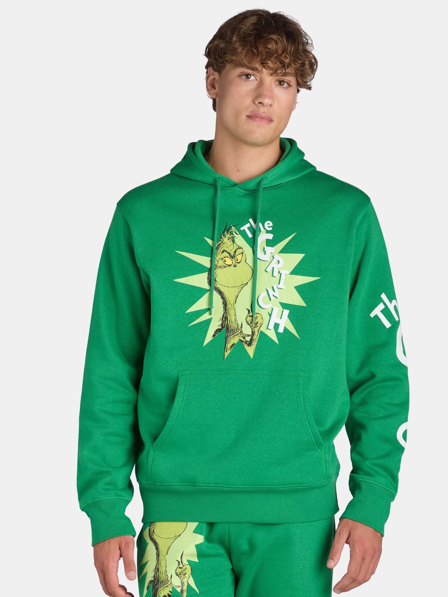 Dr. Seuss Men's and Big Men's The Grinch Graphic Hoodie Sweatshirt