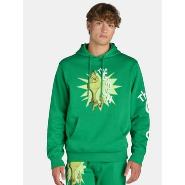 Dr. Seuss Men's and Big Men's The Grinch Graphic Hoodie Sweatshirt Bright, Sizes S-3XL