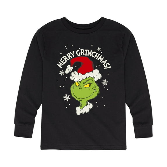 Dr Seuss Merry Grinchmas Cotton Long Sleeve Graphic T-Shirt (Kids)