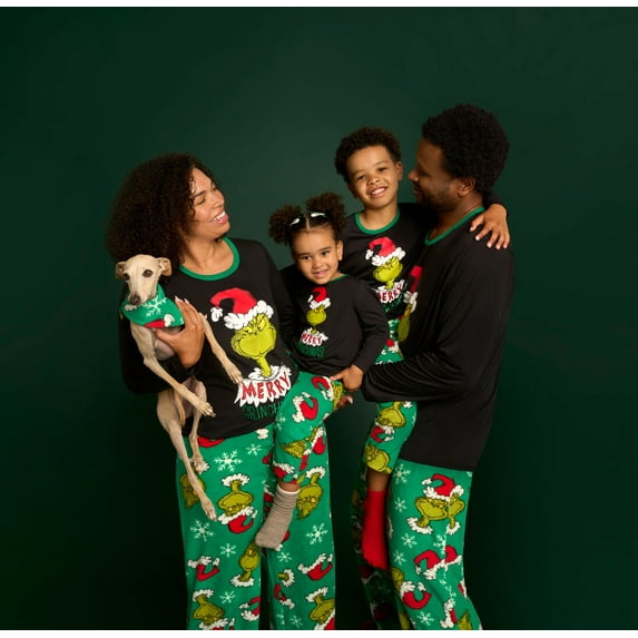 Dr. Seuss Merry Grinchmas Matching Family Pajama Sets, Pet Bandana