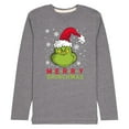 thumbnail image 1 of Dr. Seuss - Merry Grinchmas Santa Grinch - Men's Long Sleeve Graphic T-Shirt, 1 of 4