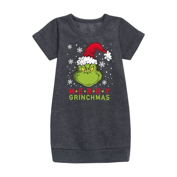 Dr. Seuss - Merry Grinchmas - Toddler And Youth Girls Fleece Dress
