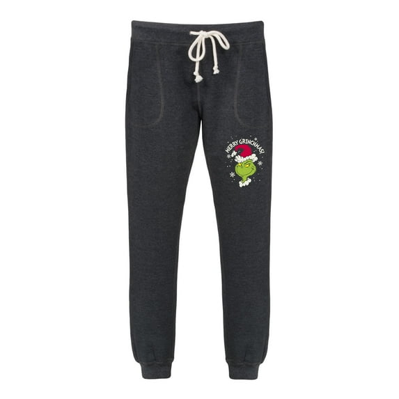 Dr. Seuss - Merry Grinchmas Snow Flakes - Women's French Terry Jogger Pant