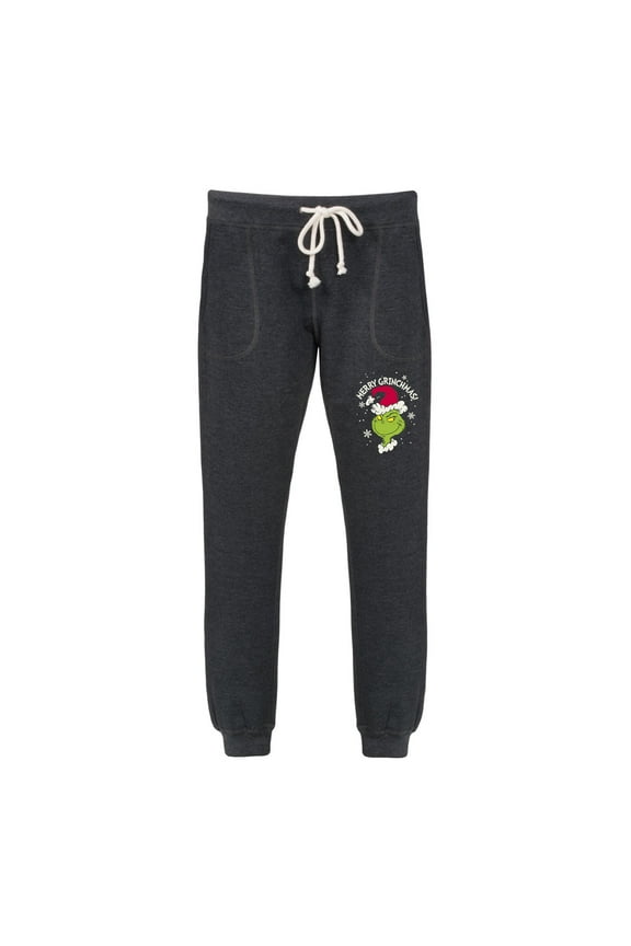 Dr. Seuss - Merry Grinchmas Snow Flakes - Women's French Terry Jogger Pant