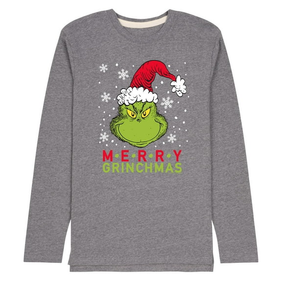 Dr. Seuss - Merry Santa Grinch - Men's Long Sleeve Graphic T-Shirt