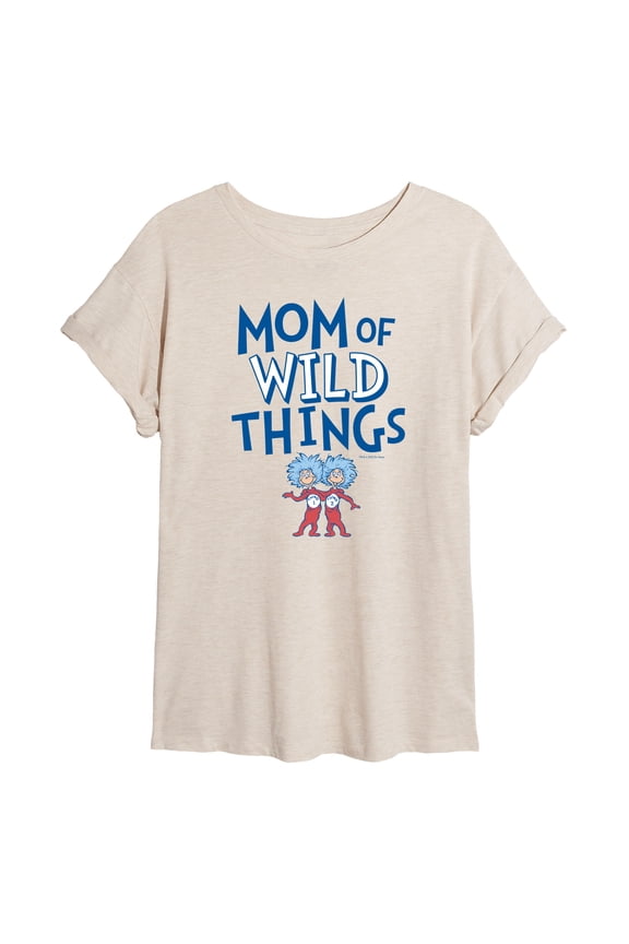 - Mom of Wild Things - Women's Oversized Graphic T-Shirt