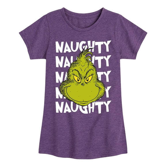 Dr. Seuss - Naughty Grinch - Toddler And Youth Girls Short Sleeve Graphic T-Shirt