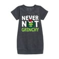 thumbnail image 1 of Dr. Seuss - The Grinch Never Not Grinchy Wreath - Toddler And Youth Girls Fleece Dress, 1 of 4