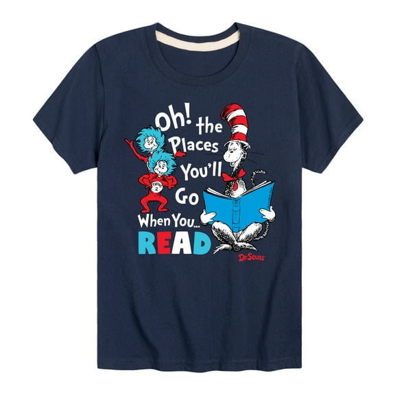 Dr. Seuss - Oh! Places You'll Go When You Read - Youth Short Sleeve Graphic T-Shirt