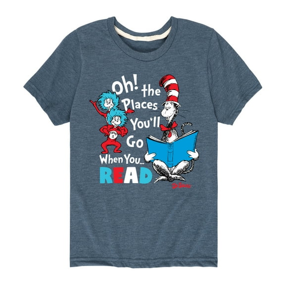 Dr. Seuss - Oh! Places You'll Go When You Read - Youth Short Sleeve Graphic T-Shirt