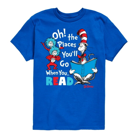 Dr. Seuss - Oh! Places You'll Go When You Read - Youth Short Sleeve Graphic T-Shirt