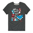 thumbnail image 1 of Dr. Seuss - Oh! Places You'll Go When You Read - Youth Short Sleeve Graphic T-Shirt, 1 of 6