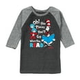 thumbnail image 1 of Dr. Seuss - Oh Places Youll Go When You Read - Youth Raglan Graphic T-Shirt, 1 of 7