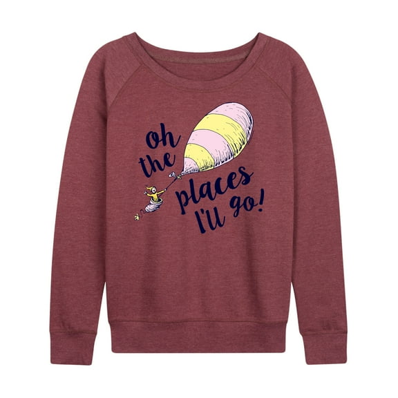 Dr. Seuss - Oh The Places I'll Go Balloon - Women's Lightweight French Terry Long Sleeve Shirt