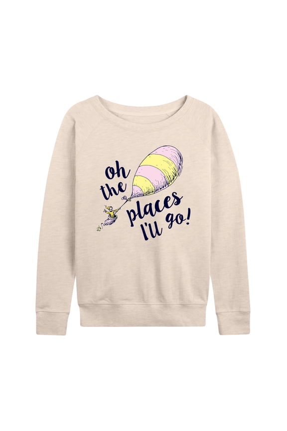 - Oh The Places I'll Go Balloon - Women's Lightweight French Terry Long Sleeve Shirt