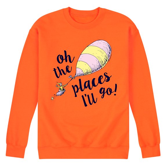 Dr. Seuss - Oh The Places I'll Go - Men's Crew Neck Fleece Pullover