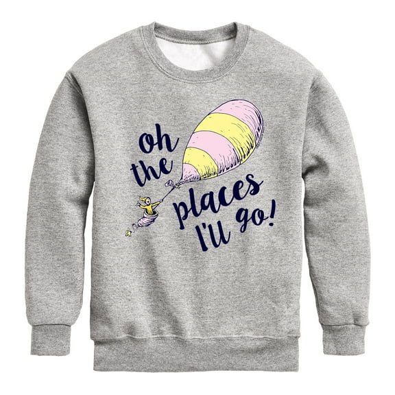 Dr. Seuss - Oh! The Places I'll Go - Toddler And Youth Crewneck Fleece Sweatshirt