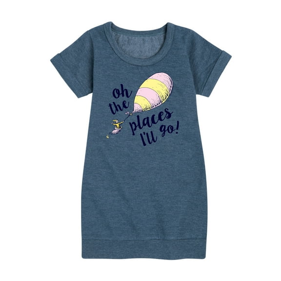 Dr. Seuss - Oh! The Places I'll Go - Toddler And Youth Girls Fleece Dress