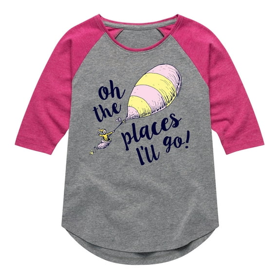 Dr. Seuss - Oh! The Places I'll Go - Toddler And Youth Raglan Graphic T-Shirt