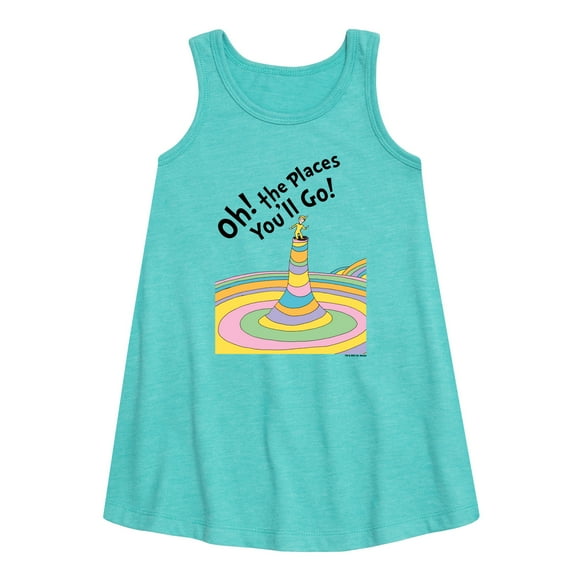 Dr. Seuss - Oh! The Places I'll Go - Toddler and Youth Girls A-line Dress