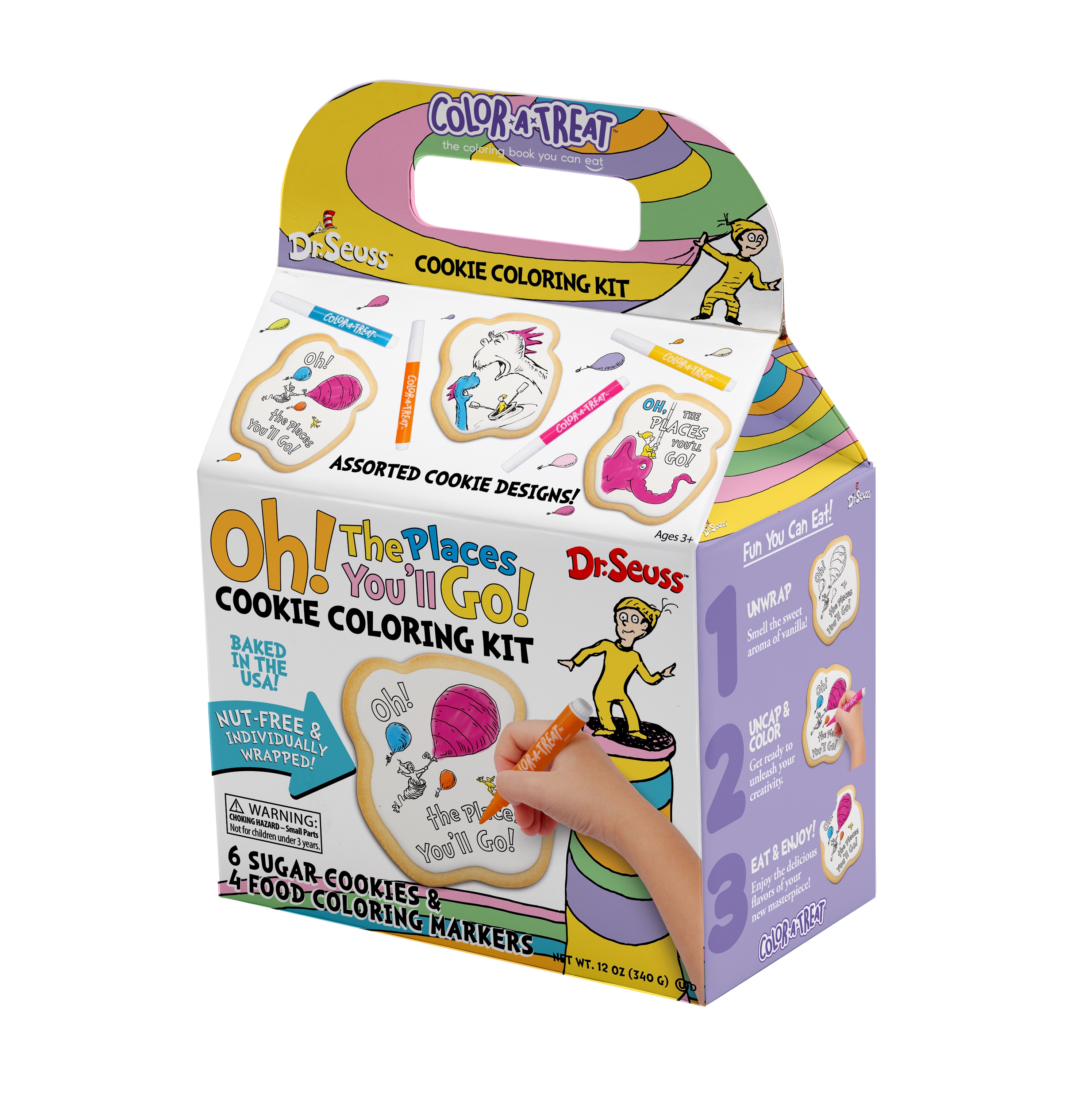 Dr. Seuss Oh The Places You'll Go Cookie Coloring Kit by Color-a-Treat ...