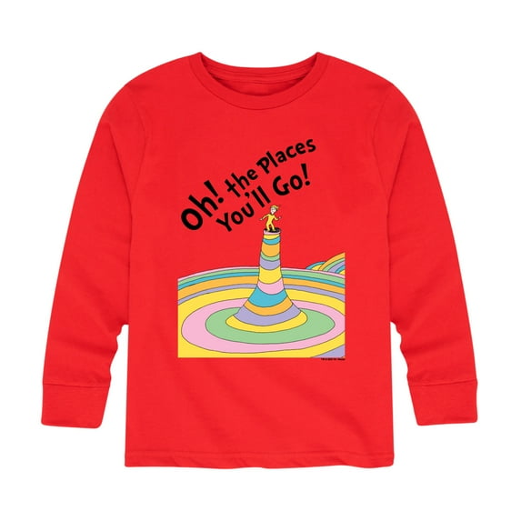 Dr. Seuss - Oh! The Places You'll Go - Kids Toddler And Youth Long Sleeve Graphic T-Shirt
