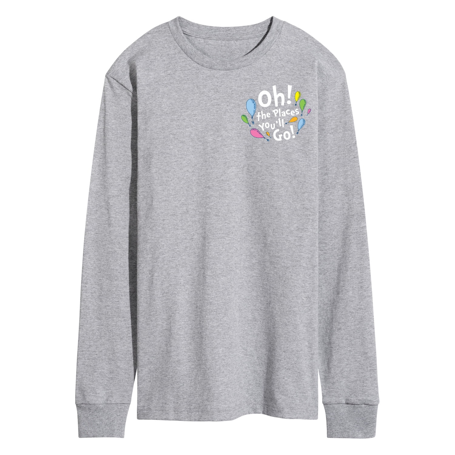 Dr. Seuss - Oh! The Places You'll Go Scene - Men's Long Sleeve Graphic ...