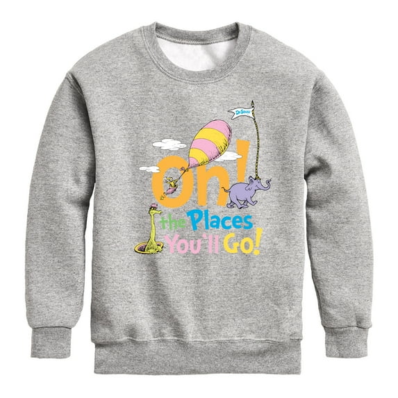 Dr. Seuss - Oh! The Places You'll Go - Toddler And Youth Crewneck Fleece Sweatshirt