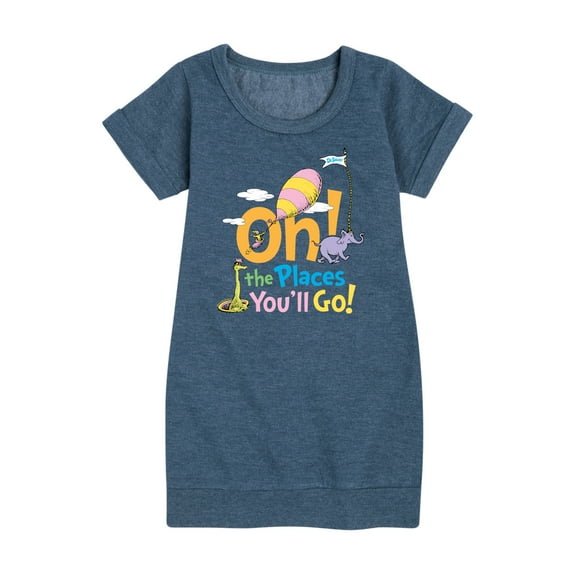 Dr. Seuss - Oh! The Places You'll Go - Toddler And Youth Girls Fleece Dress