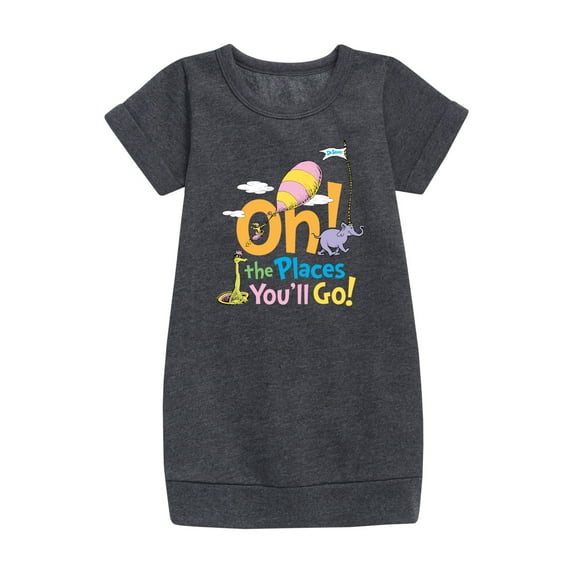 Dr. Seuss - Oh! The Places You'll Go - Toddler And Youth Girls Fleece Dress
