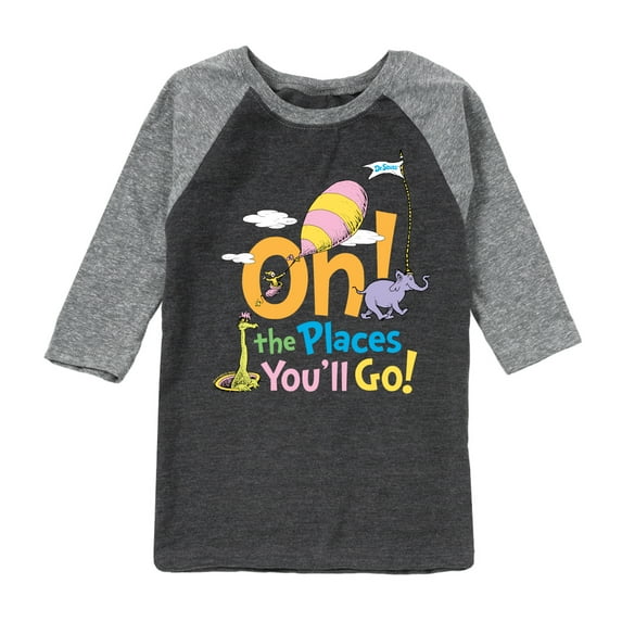 Dr. Seuss - Oh! The Places You'll Go - Toddler And Youth Raglan Graphic T-Shirt