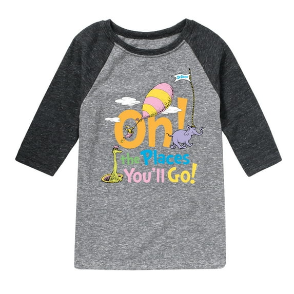 Dr. Seuss - Oh! The Places You'll Go - Toddler And Youth Raglan Graphic T-Shirt