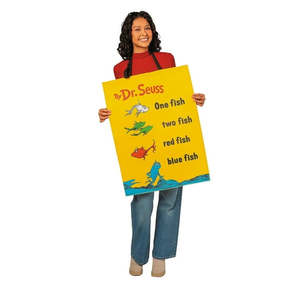 Dr Seuss One Fish Two Fish Book Quik Change Adult Costume | One Size