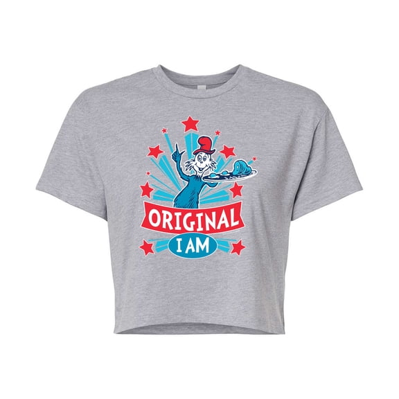 Dr. Seuss - Original I Am Green Eggs and Ham - Juniors Cropped Cotton Blend T-Shirt