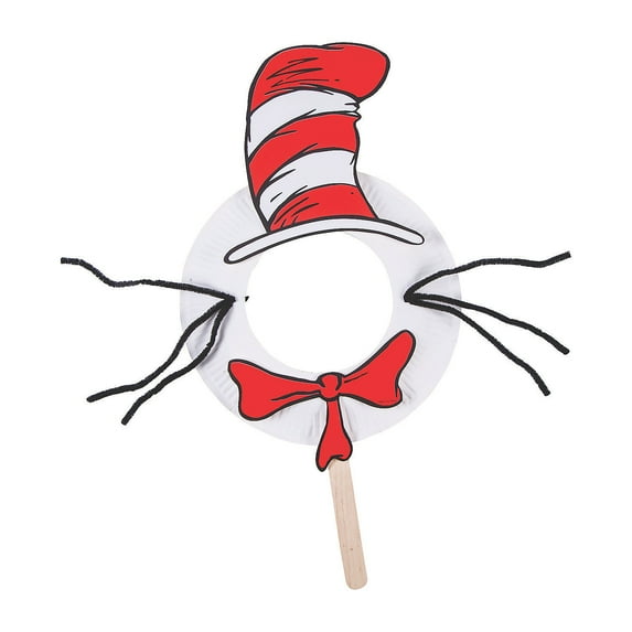 Dr. Seuss™ Paper Plate Photo Prop Craft Kit, Craft Kits, Paper Plate Craft Kits, Hanging Decor Craft Kits, 12 Pieces, Multicolor