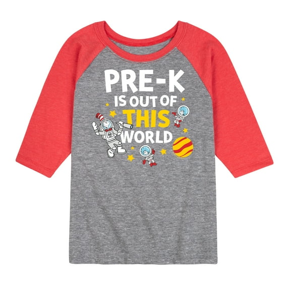 Dr. Seuss - Pre K Out Of This World - Toddler And Youth Raglan Graphic T-Shirt