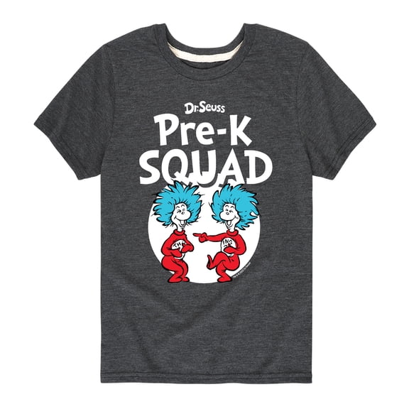 Dr. Seuss - Pre-K Squad - Thing 1 and Thing 2 - Toddler and Youth Short Sleeve Graphic T-Shirt