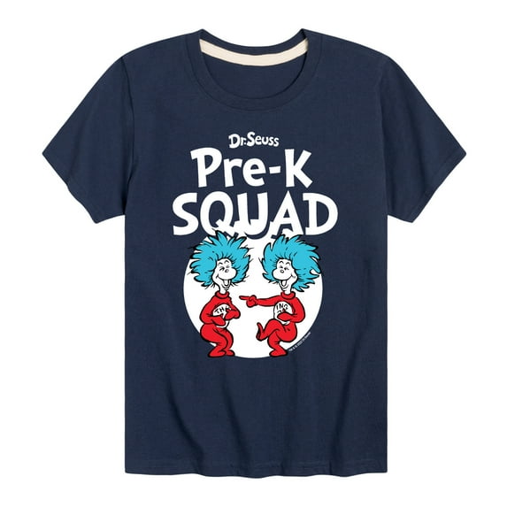 Dr. Seuss - Pre-K Squad - Thing 1 and Thing 2 - Toddler and Youth Short Sleeve Graphic T-Shirt