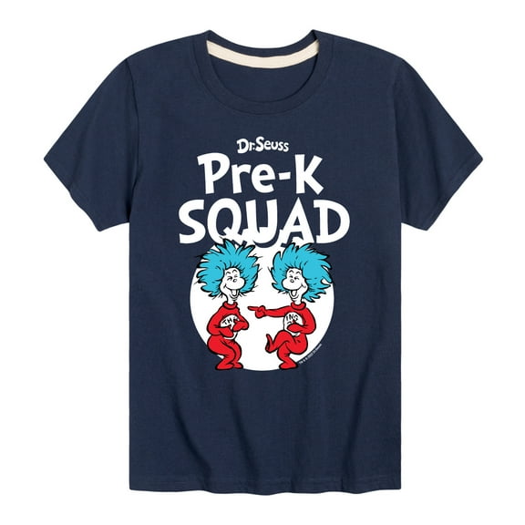 Dr. Seuss - Pre-K Squad - Thing 1 and Thing 2 - Toddler and Youth Short Sleeve Graphic T-Shirt