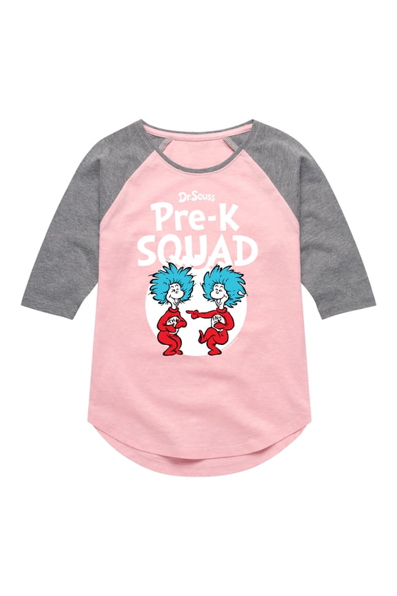 - Pre-K Squad - Toddler And Youth Girls Raglan Graphic T-Shirt