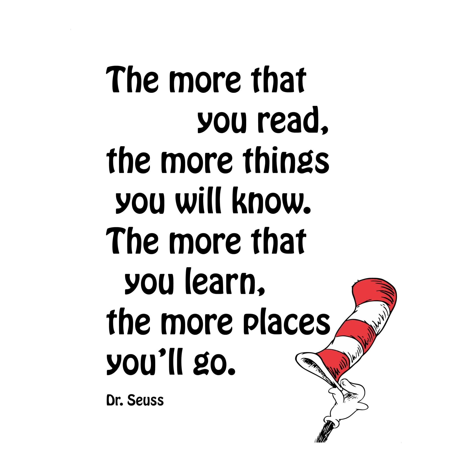 Dr. Seuss Quotes- Read and Know- Inspirational Wall Art, Motivational Wall Art Print Makes Ideal ...