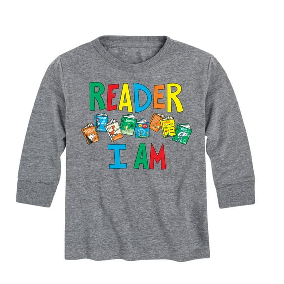 Dr. Seuss - The Cat In The Hat Book Cover Reader I Am - Toddler And Youth Long Sleeve Graphic T-Shirt
