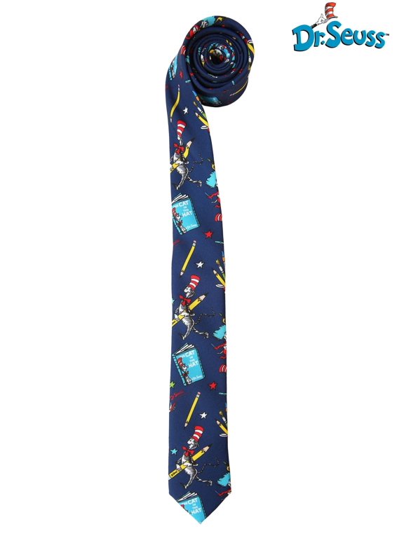 Dr. Seuss Reading Pattern Necktie for Adults