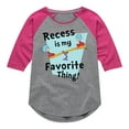 thumbnail image 1 of Dr. Seuss - Recess Is My Favorite Thing - Toddler And Youth Girls Raglan Graphic T-Shirt, 1 of 6
