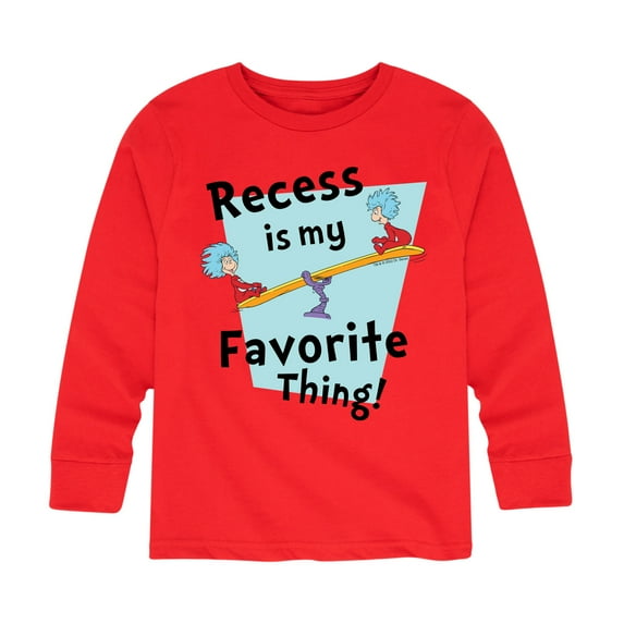 Dr. Seuss - Recess Is My Favorite Thing - Toddler And Youth Long Sleeve Graphic T-Shirt